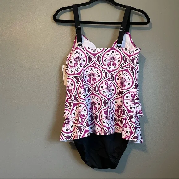 NWT Swim Solutions Sz 12 Women’s Purple Seashell One-Piece Swimsuit Ret $102! - Picture 12 of 14